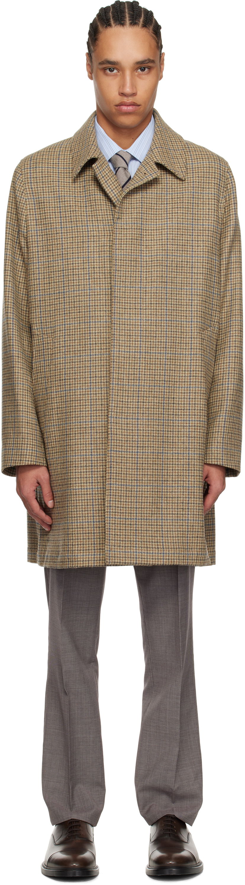 Takit Paul Smith Paul Smith Casual Fit Check Coat Beige | M1R-391Y-P02567-61