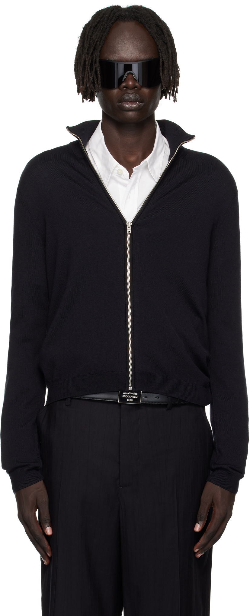 Villapaita Acne Studios Zip Up Cardigan Musta | B60365-