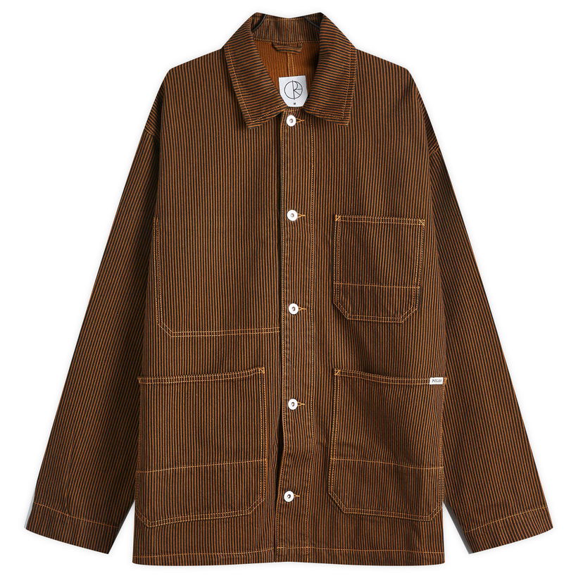 Paita Polar Skate Co. Hickory Stripe Ezra Jacket Ruskea | PSC-W24-5