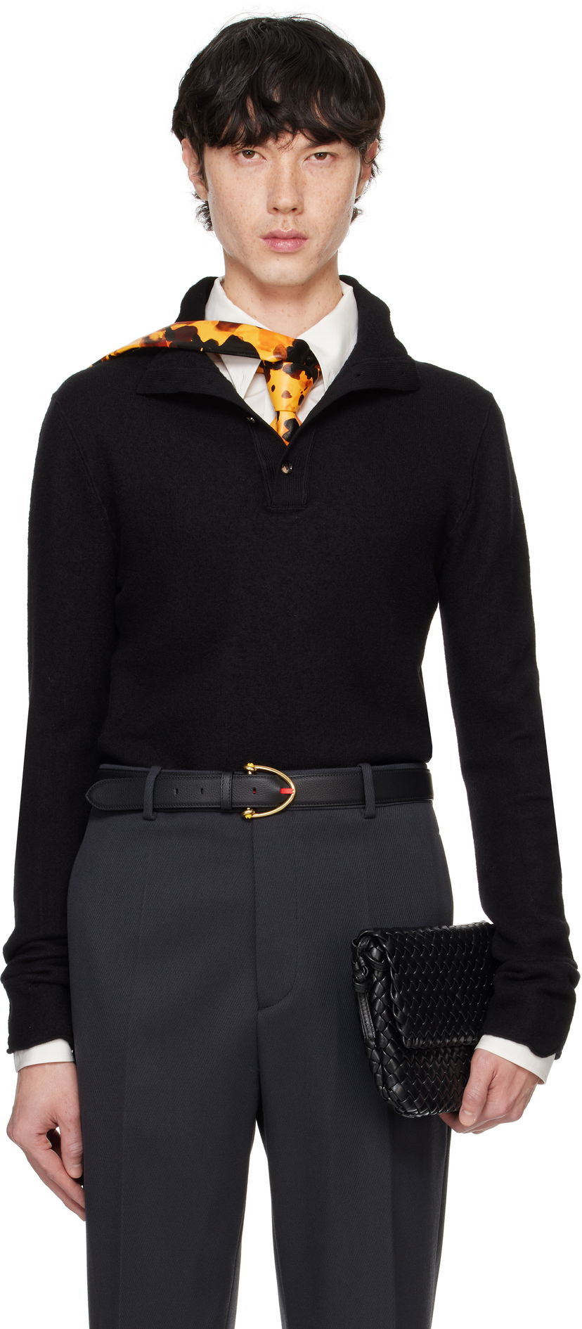 Villapaita Bottega Veneta Felted Wool Turtleneck Musta | 798239 V4JU0 1000