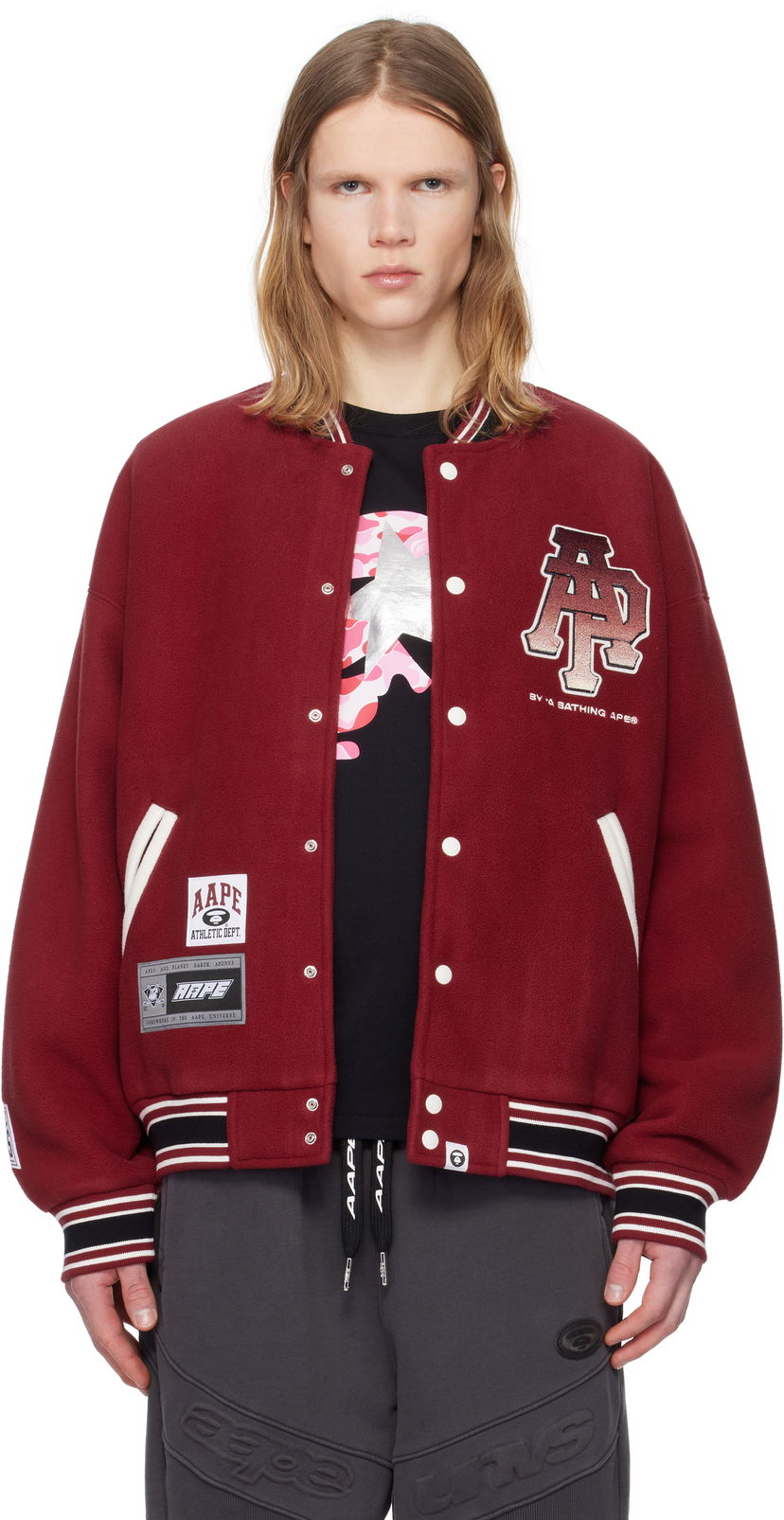Bomber-takki AAPE by A Bathing Ape AAPE By A Bathing Ape Main Bomber Jacket Punainen | AAPSWMB351XXNBDX