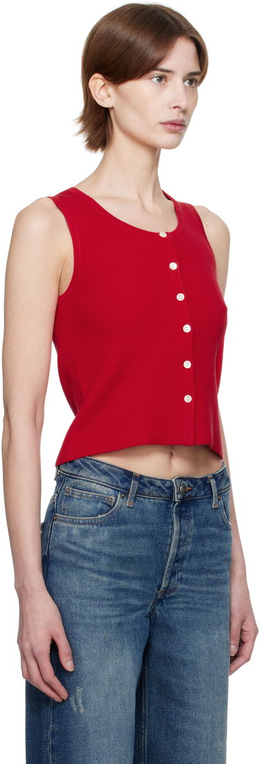 Tankkitoppi A.P.C. A.P.C. Buttoned Cropped Tank Top Punainen | VIALM-F23410, 1