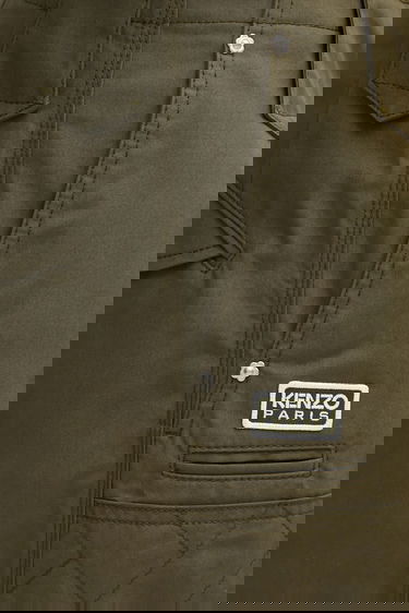 Housut KENZO Weave Double Knee Pant Vihreä | FF65PA2469HD, 4