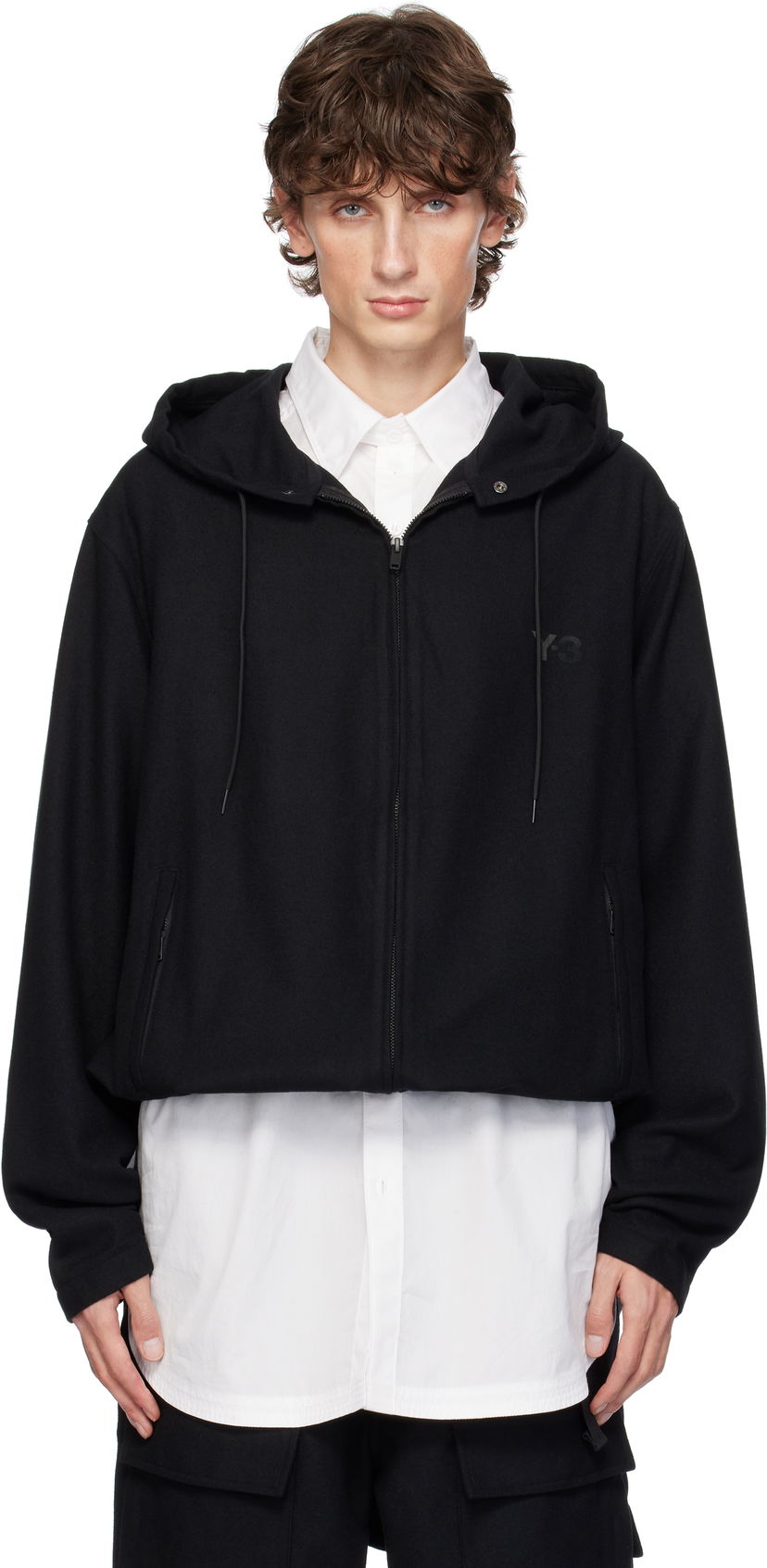 Takki Y-3 Flannel Hood Jacket Musta | IZ1881