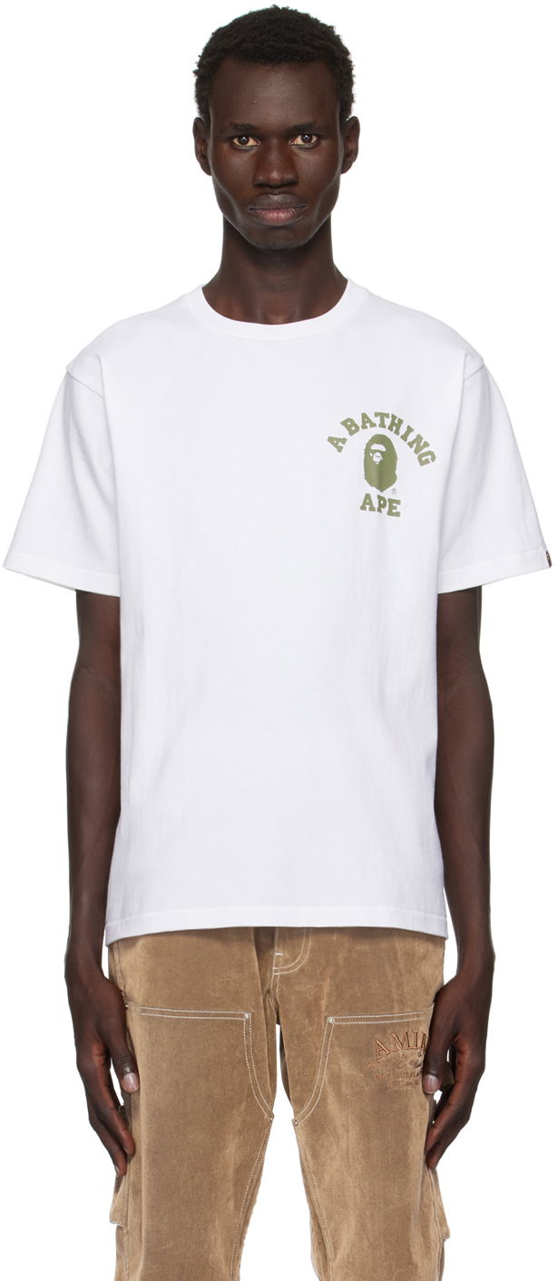 T-paita BAPE 1st Camo College T-shirt Valkoinen | 001TEK801015M
