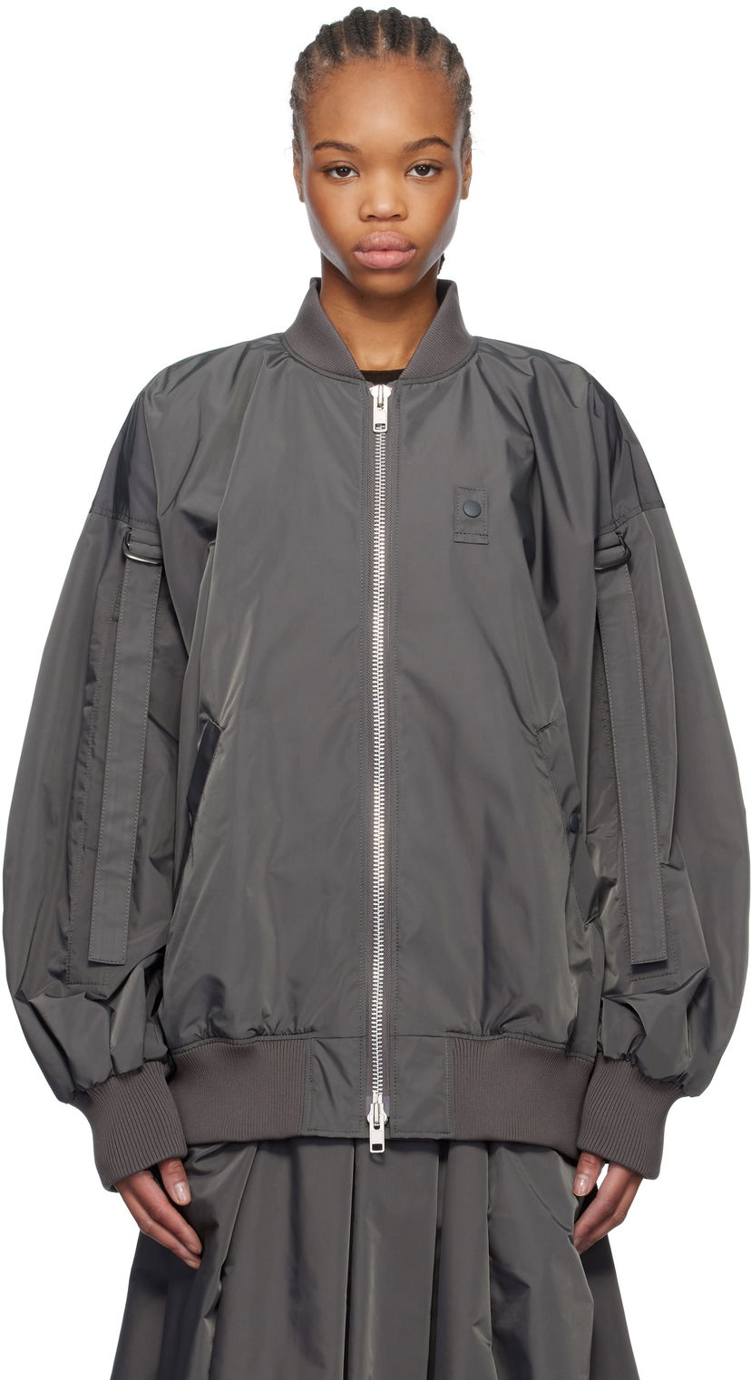 Bomber-takki Yohji Yamamoto Yohji Yamamoto R-Belted Bomber Jacket Harmaa | FT-J54-600