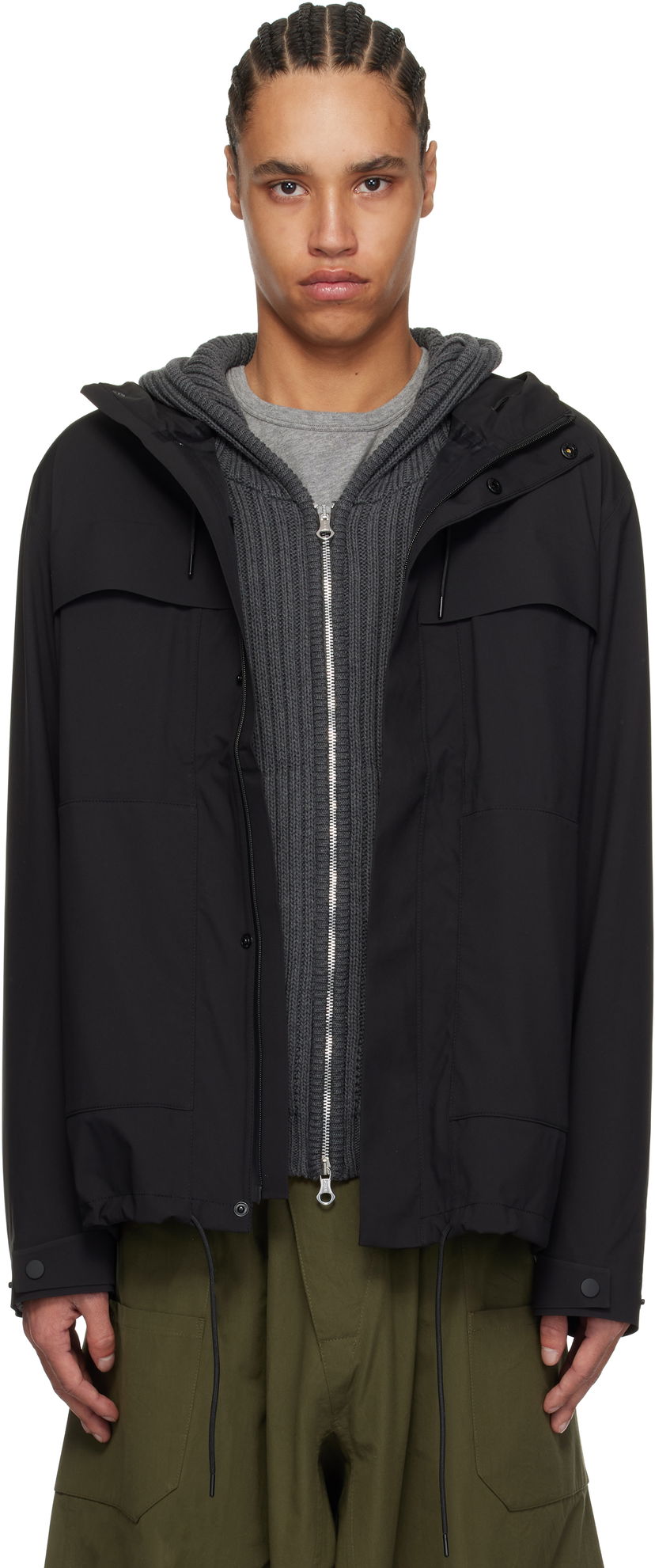 Tuulitakki Rains Suva Hardshell Cargo Rain Jacket Musta | 12400
