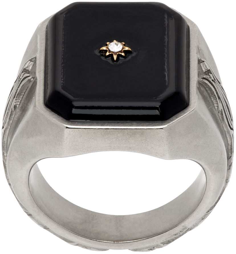 Sormus Maison Margiela Enamel Signet Ring Harmaa | SM1UQ0102 P6478