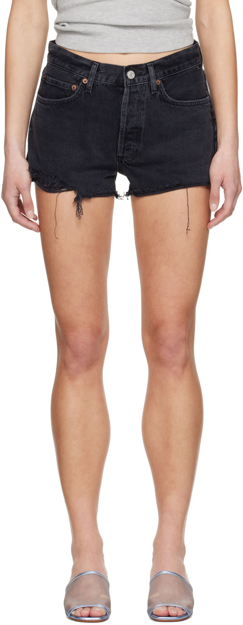 Shortsit AGOLDE AGOLDE Parker Vintage Cut Off Denim Shorts Musta | A026D-1157