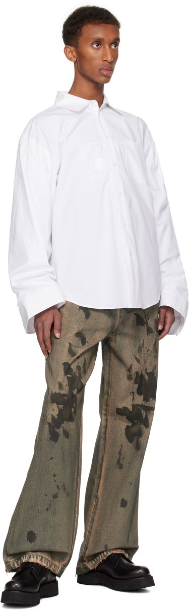 Paita We11done We11done Twisted Sleeve Button-Up Shirt Valkoinen | WD-SH3-24-110-U-WH, 3