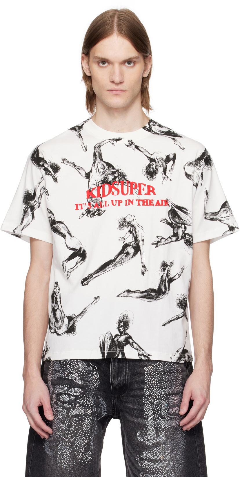 T-paita KidSuper KidSuper Trapeze All Over Print T-Shirt Valkoinen | SS25-TEE-03