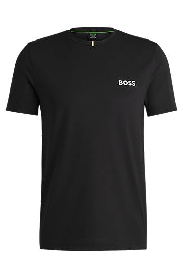 T-paita BOSS Moisture-Wicking Active Piqué Tee Musta | 50533794