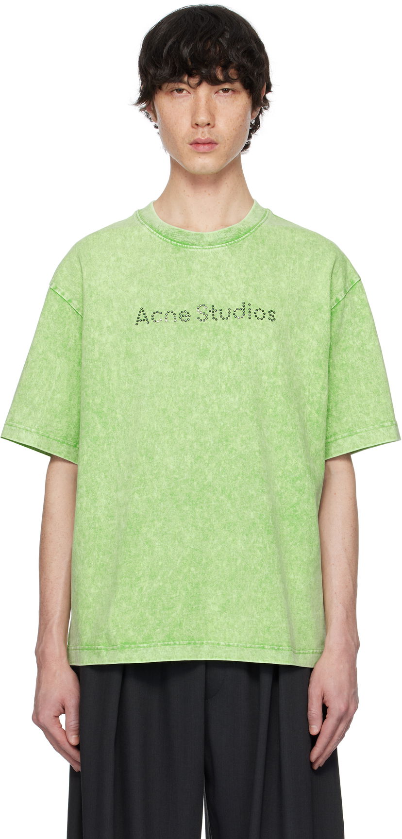 T-paita Acne Studios Acne Studios Relaxed Fit Logo T-Shirt Vihreä | CL0321-
