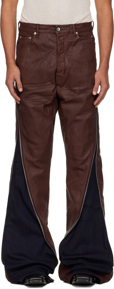 Jeans Rick Owens Concordians Bolan Banana Coated Wide-Leg Side-Zip Jeans Ruskea | DU02E7363 SDSW, 0
