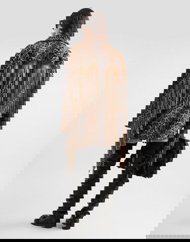 Takki Dolce & Gabbana Dolce & Gabbana Leopard-Print Fringed Jacket Ruskea | F9T45LHULXRS9001, 2