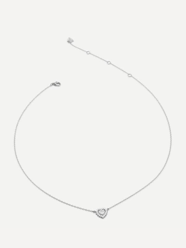 Kaulakoru GUESS Silver Tone Heart Pendant Necklace Metallinen | JSBN04459JW