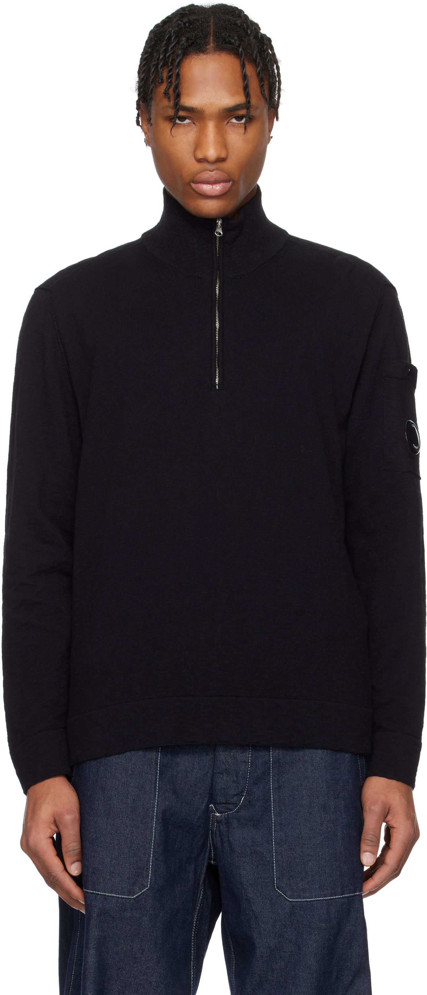 Villapaita C.P. Company C.P. Company Half Zip Knit Sweater Musta | 18CMKN304A-110373A, 0