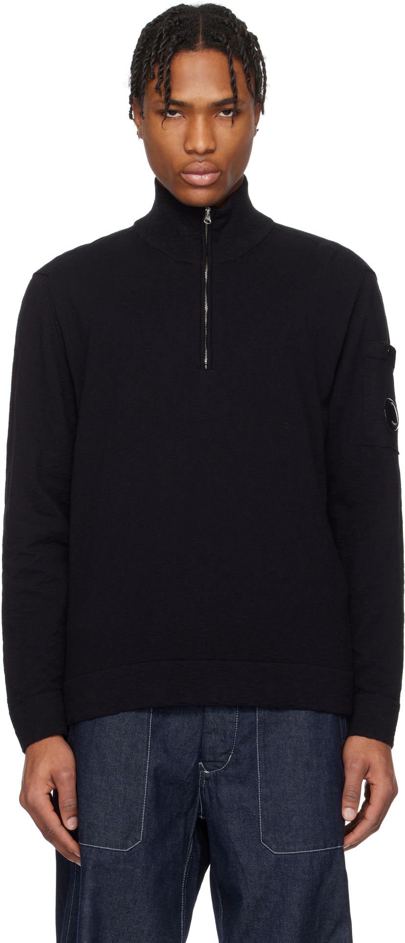 Villapaita C.P. Company C.P. Company Half Zip Knit Sweater Musta | 18CMKN304A-110373A