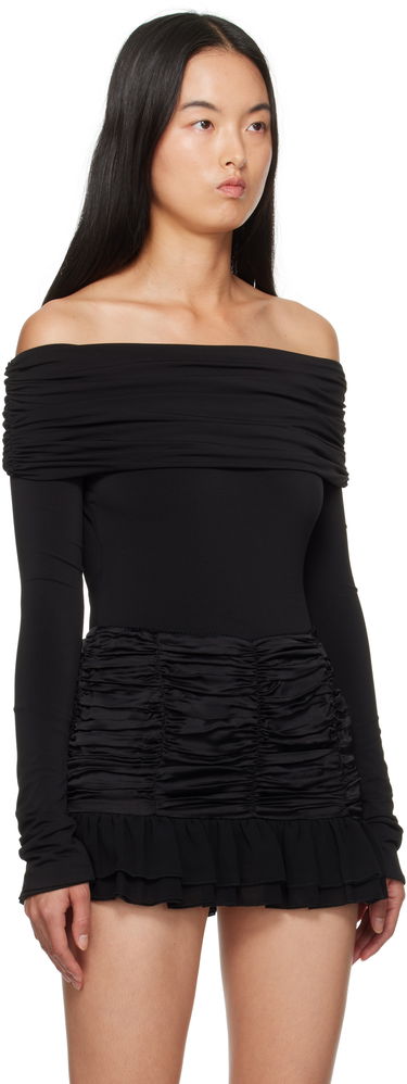 Body GUIZIO Guizio Lola Off-the-Shoulder Bodysuit Musta | F24D01K012, 1