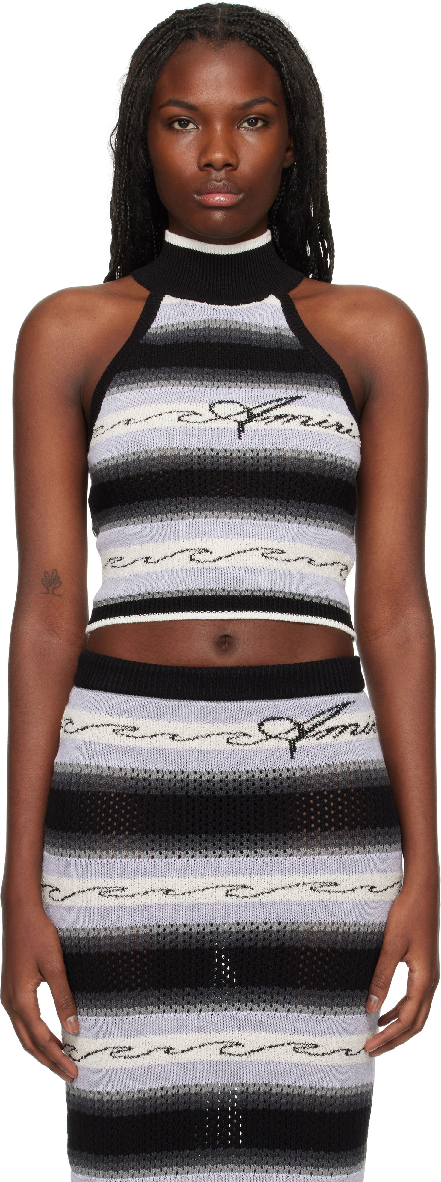 Tankkitoppi AMIRI Wave Baja Stripe Tank Top Musta | AWKNTT1005, 0