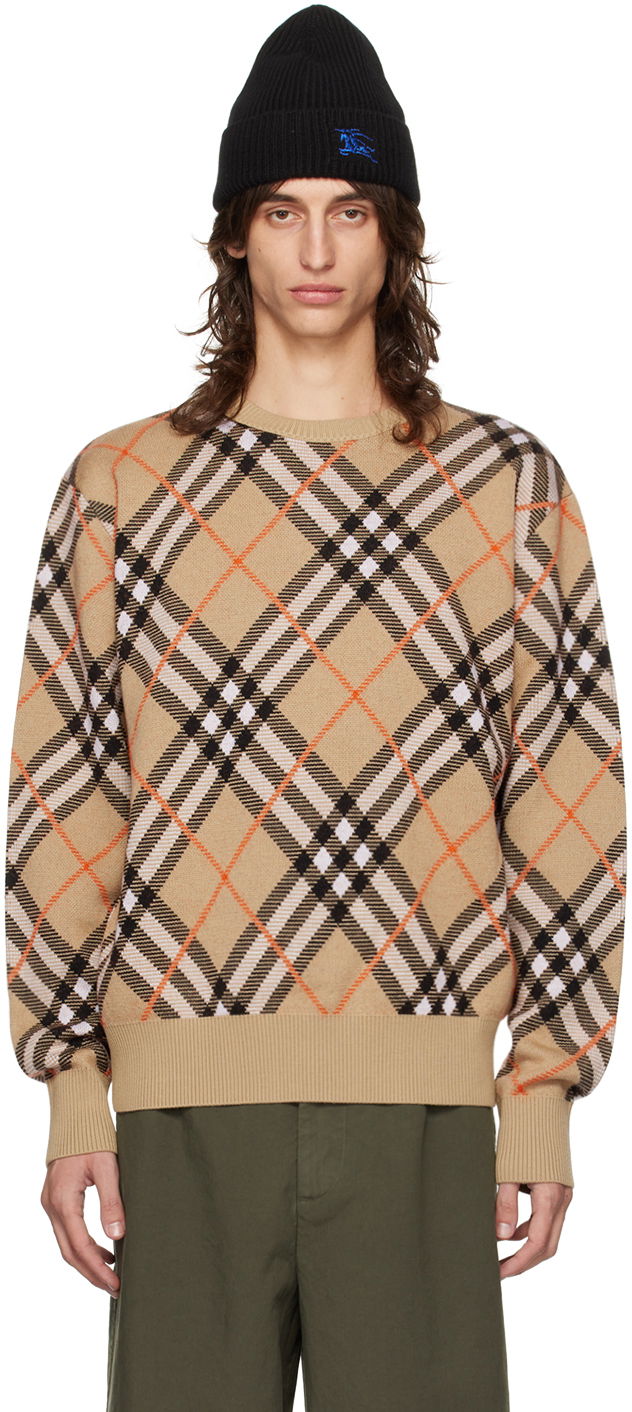 Villapaita Burberry Check Sweater Beige | 8093497