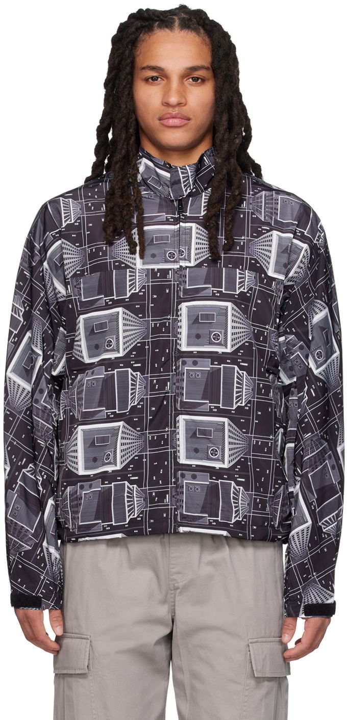 Tuulitakki BILLIONAIRE BOYS CLUB Skyscraper Print Jacket Musta | B23114