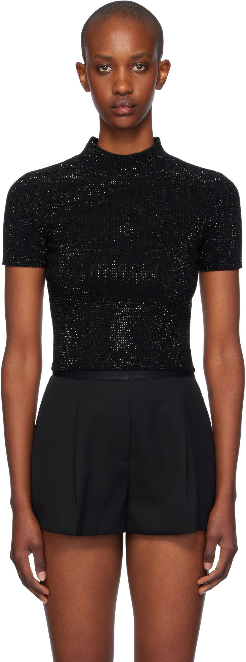 Villapaita Alexander Wang Alexander Wang Crystal Hotfix T-Shirt Musta | 1KC4241043