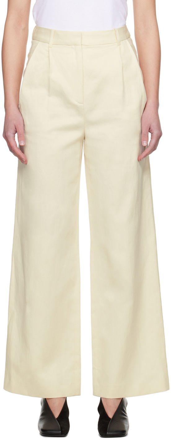 Housut Loulou de Saison Loulou de Saison Idai Wide-Leg Trousers Keltainen | IDAI