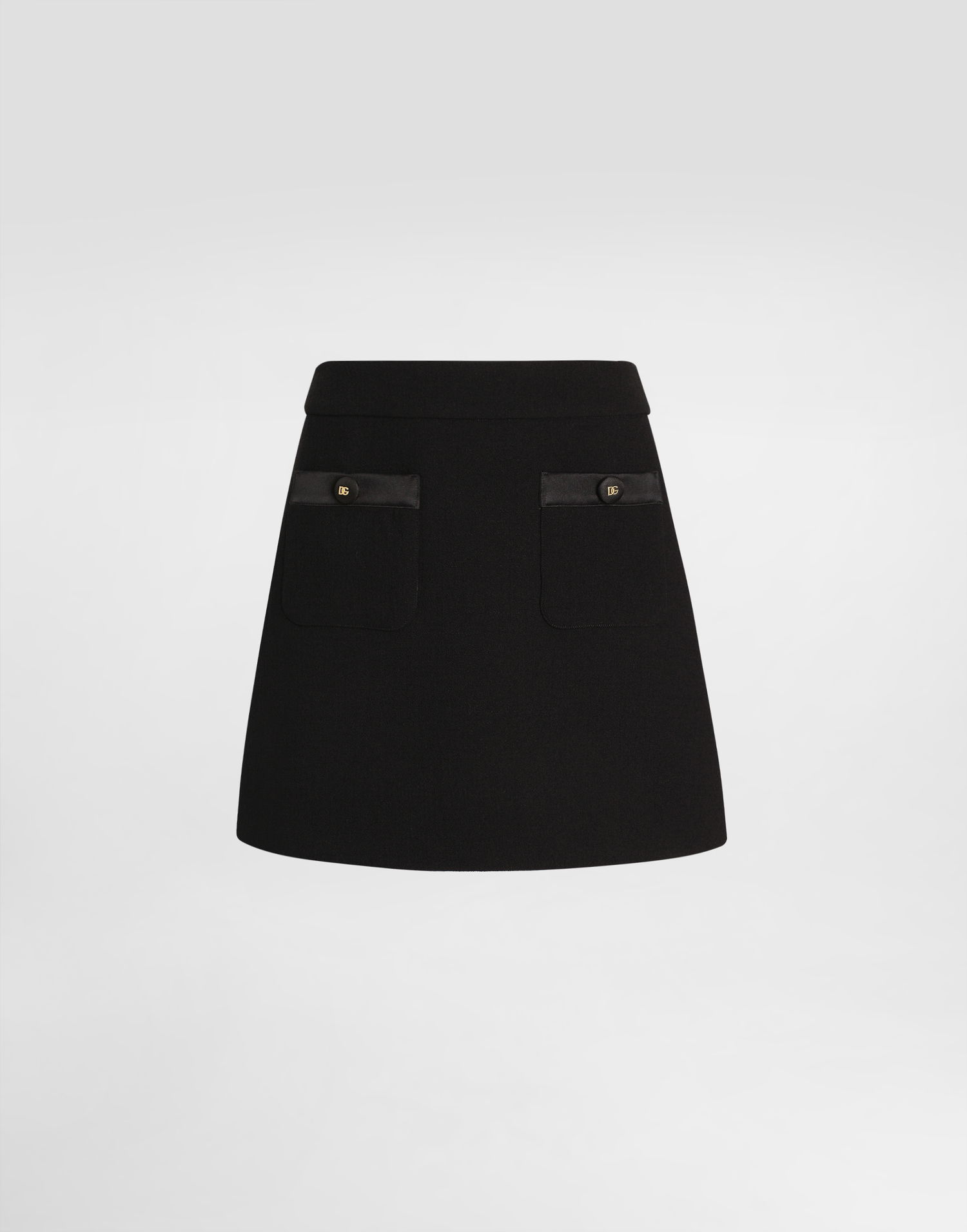 Hame Dolce & Gabbana Dolce & Gabbana A-Line Wool Crepe Miniskirt Musta | F4CYTTFU2TZN0000, 0