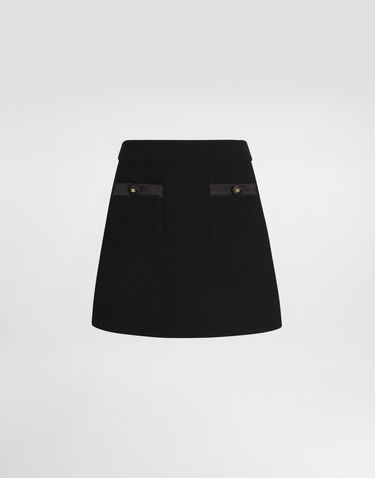 Hame Dolce & Gabbana Dolce & Gabbana A-Line Wool Crepe Miniskirt Musta | F4CYTTFU2TZN0000, 0