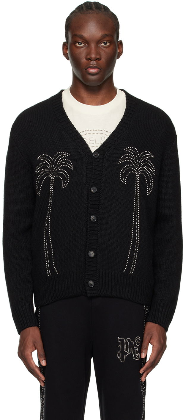 Villapaita Palm Angels Milano Stud Cardigan Musta | PMHB023R24KNI0011072