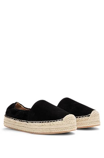 Kengänhoito BOSS Suede Espadrilles Musta | 50542344, 0