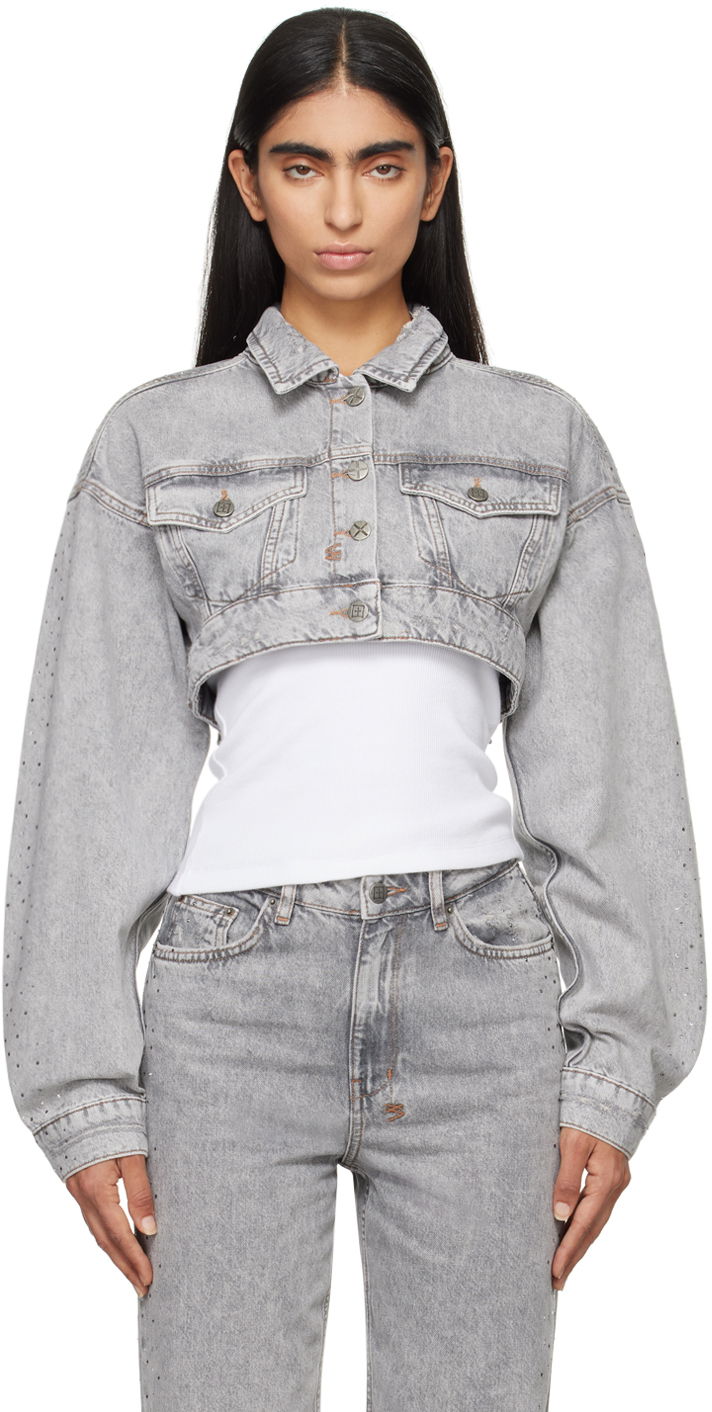 Takki Ksubi Supercrop Trucker Denim Jacket Harmaa | WFA24JK003
