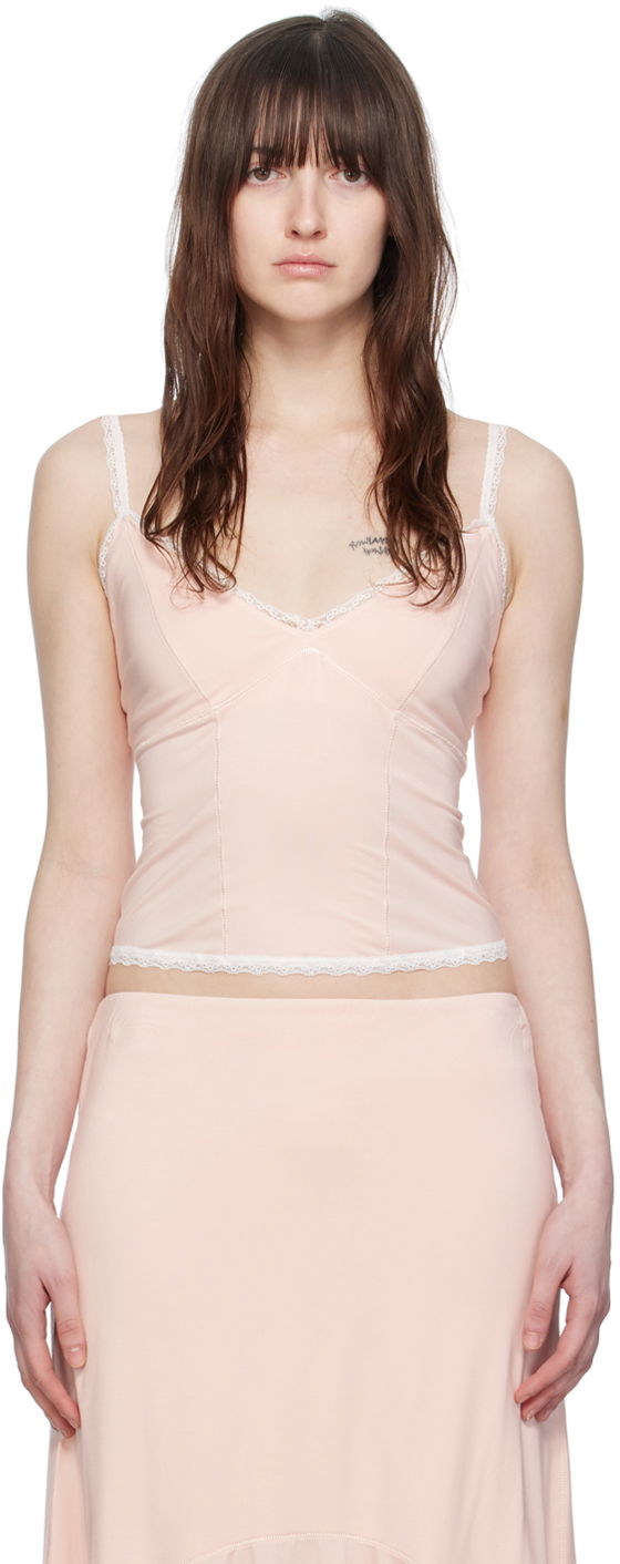 Tankkitoppi GUIZIO Guizio Dainty Lace-Trim Camisole Vaaleanpunainen | S24102K017
