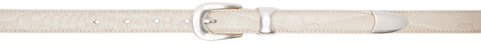 Vyöt OUR LEGACY Croc Embossed Leather Belt Valkoinen | A42482V, 0