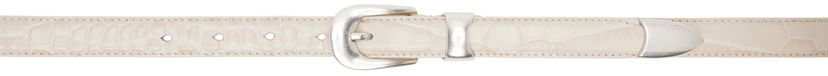 Vyöt OUR LEGACY Croc Embossed Leather Belt Valkoinen | A42482V
