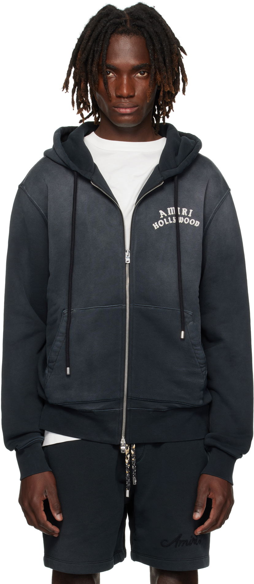 Huppari AMIRI AMIRI Hollywood Zip Hoodie Musta | AMJYHD1132