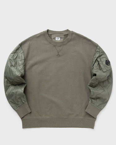 Huppari C.P. Company Diagonal Raised Fleece Mixed Quilted Crew Neck Sweatshirt Harmaa | 17CMSS003A005835M-674, 0