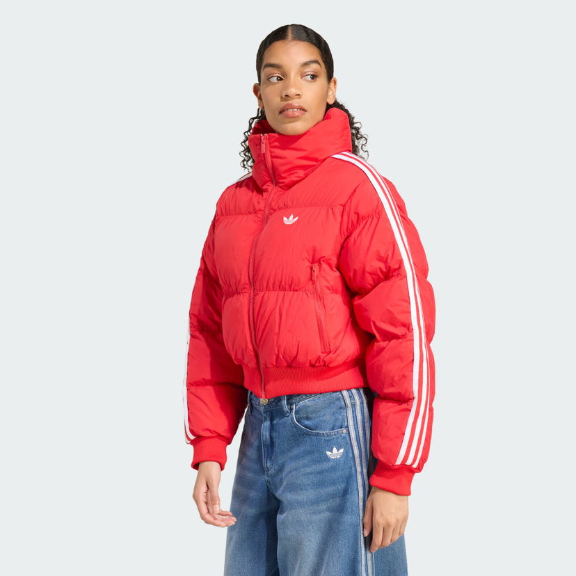 Puffer takki adidas Performance Adicolor Cropped Puffer Jacket Punainen | JX2966