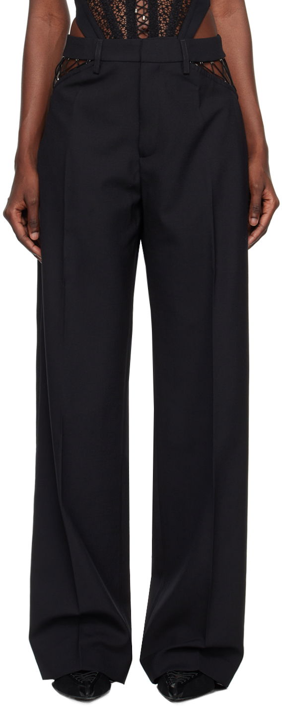 Housut Dion Lee Picot Detail High-Waisted Trousers Musta | C2151P23
