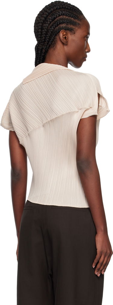 T-paitoja ja toppeja Pleats Please Issey Miyake Pleats Please Issey Miyake Pleated Asymmetric Leap Top Beige | PP58JK461, 2