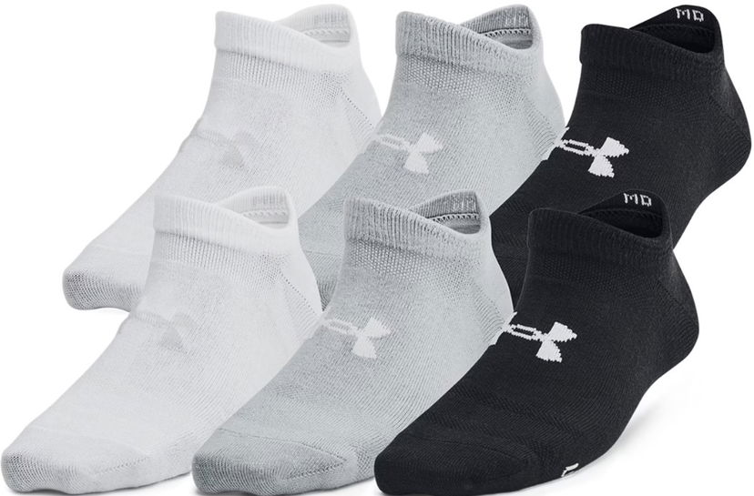 Sukat Under Armour Essential No Show Socks 6-Pack Valkoinen | 1382610-004