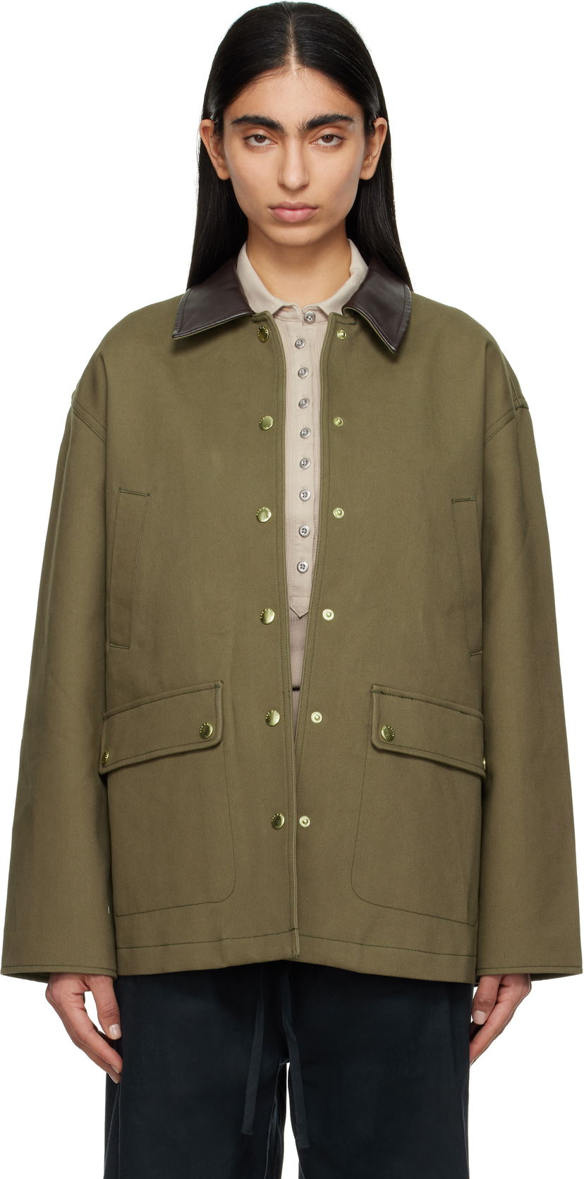 Takki rag & bone Rag & Bone Cassidy Cotton Jacket Vihreä | WAW24F20167516