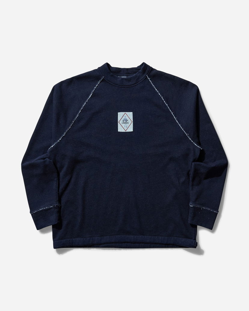 Villapaita C.P. Company Fleece Logo Sweatshirt Tummansininen | 18CMSS184A-110055W D08