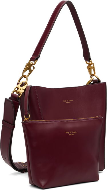 Käsilaukku rag & bone Rag & Bone Parker Leather Bucket Bag Burgundia | LE101313, 1