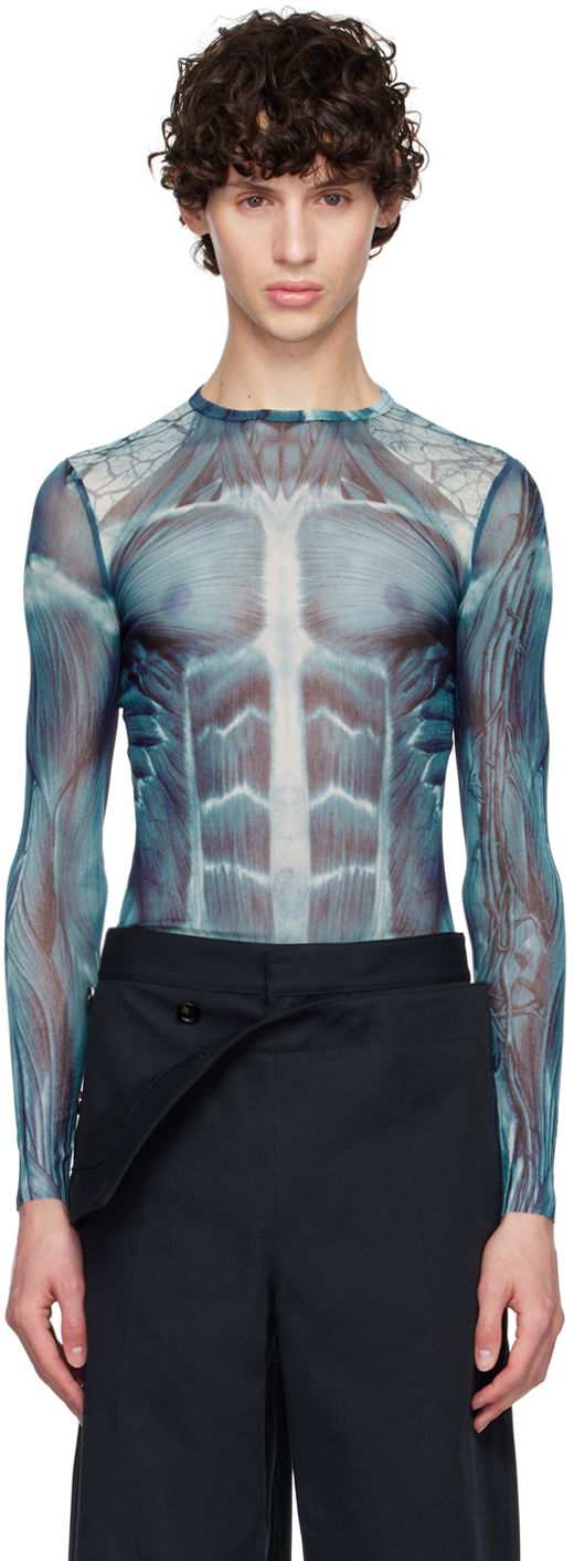 Body Jean Paul Gaultier Jean Paul Gaultier 'The Écorché' Long Sleeve T-Shirt Sininen | 24/30-F-TO210-T554-505601