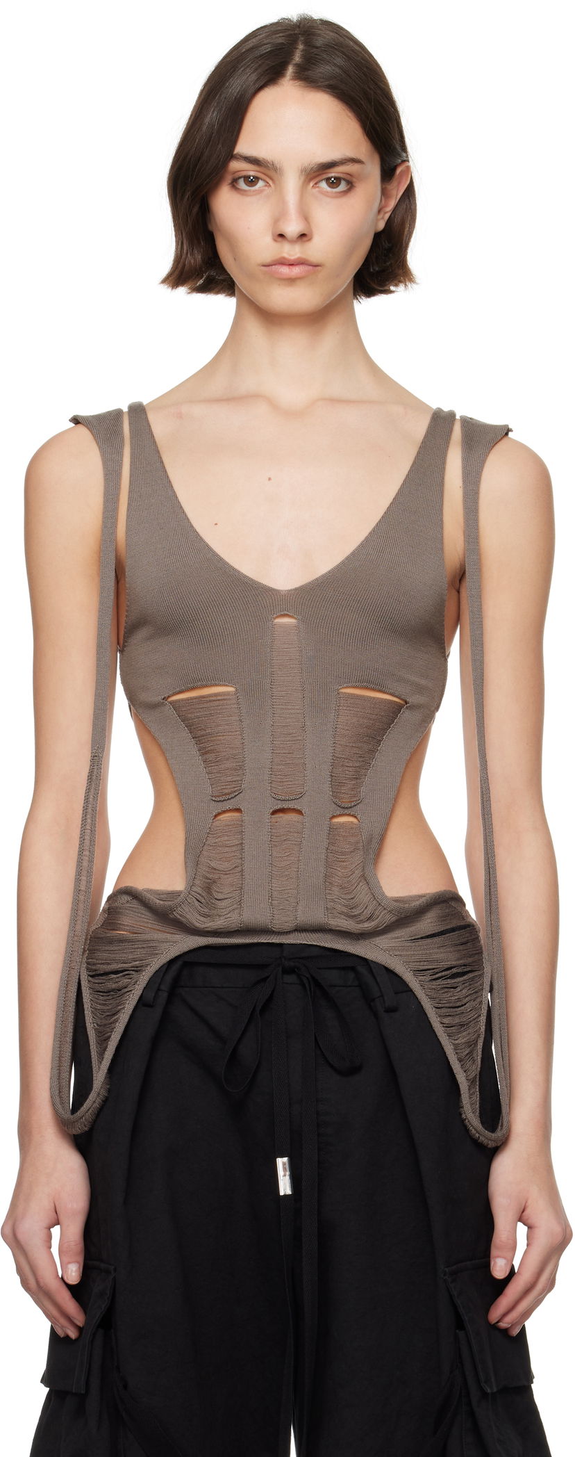 Tankkitoppi Rick Owens Rick Owens Hollywood Tanja Long Tank Top Harmaa | RO01E7644 KGRIDM