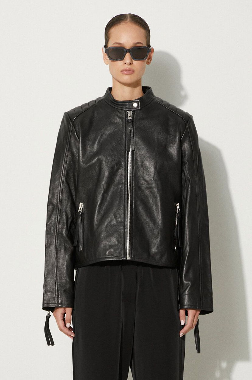 Takki Samsoe Samsoe Samsoe Samsoe Leather Jacket Musta | F23300187