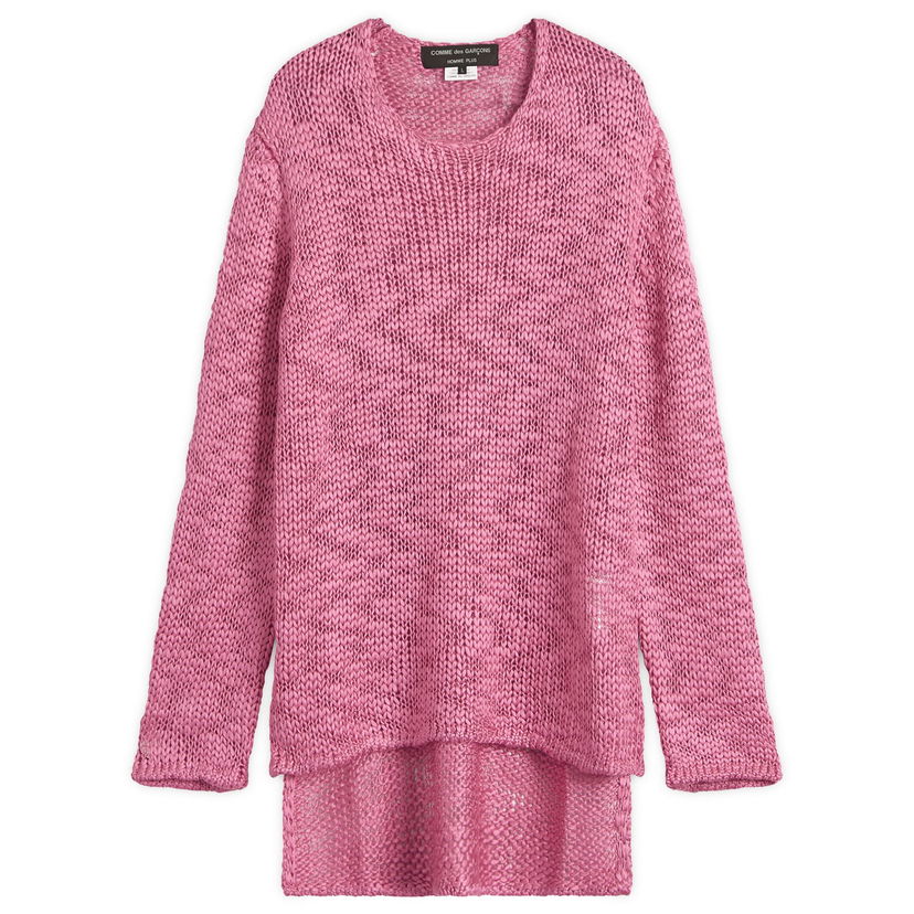 Villapaita Comme des Garçons Comme des Garçons Homme Plus Slub Knit Crew Neck Vaaleanpunainen | PO-N008-051-1