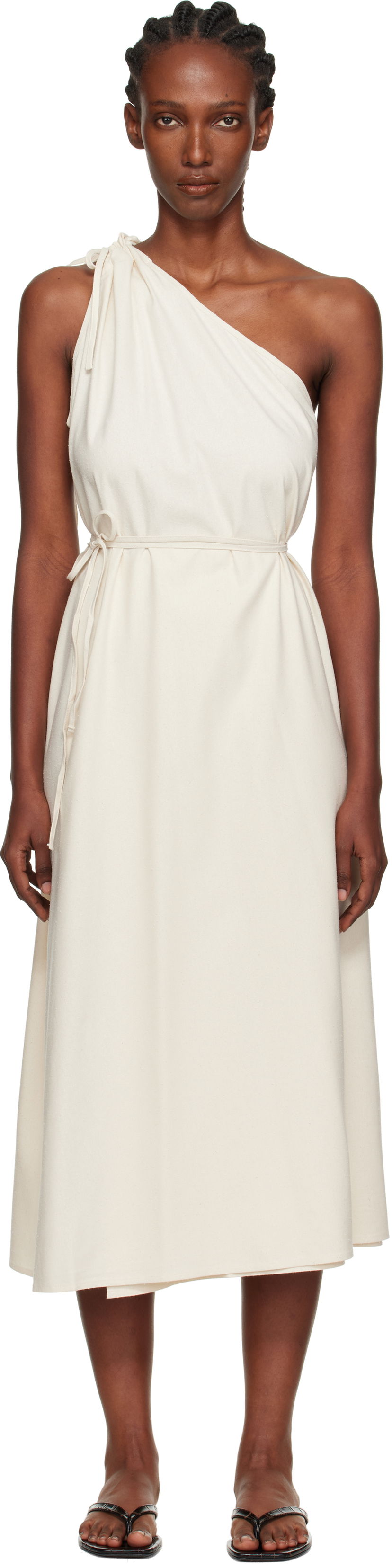 Mekko Baserange Baserange View One-Shoulder Midi Dress Valkoinen | DRVI-WS-AU25
